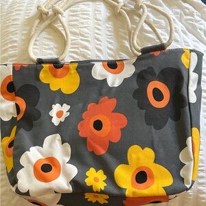 Floral Canvas Tote Bag - Multicolor